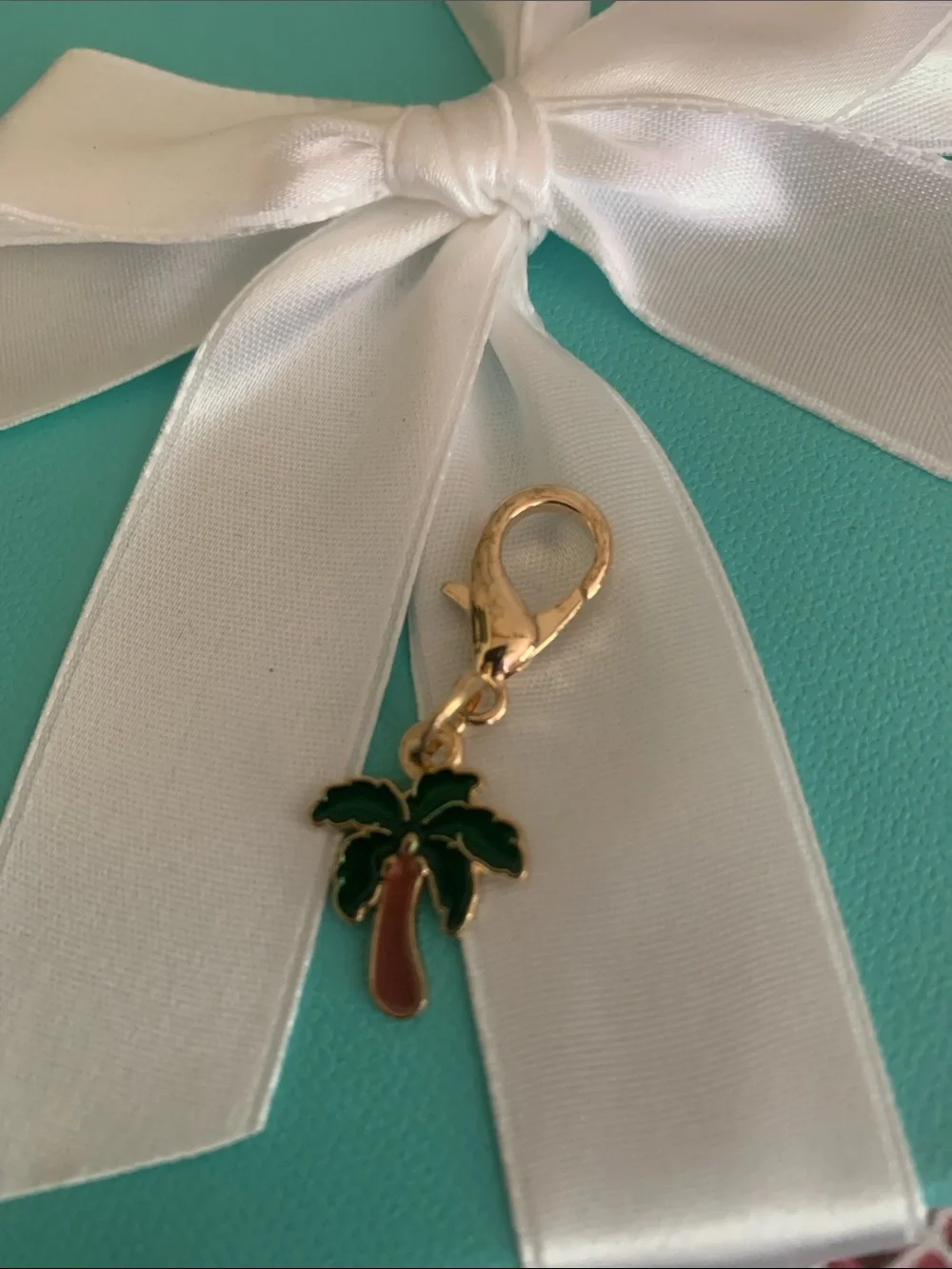 Gold Palm Tree Charm Clip-On